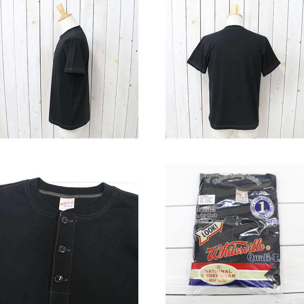 WHITESVILLE : S/S HENLEY T-SHIRT (BLACK)