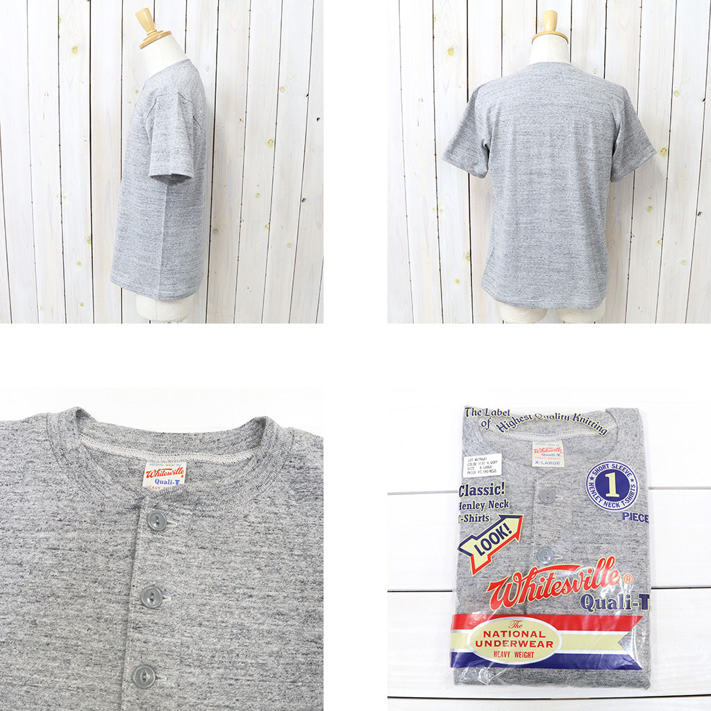 WHITESVILLE : S/S HENLEY T-SHIRT (H.GRAY)