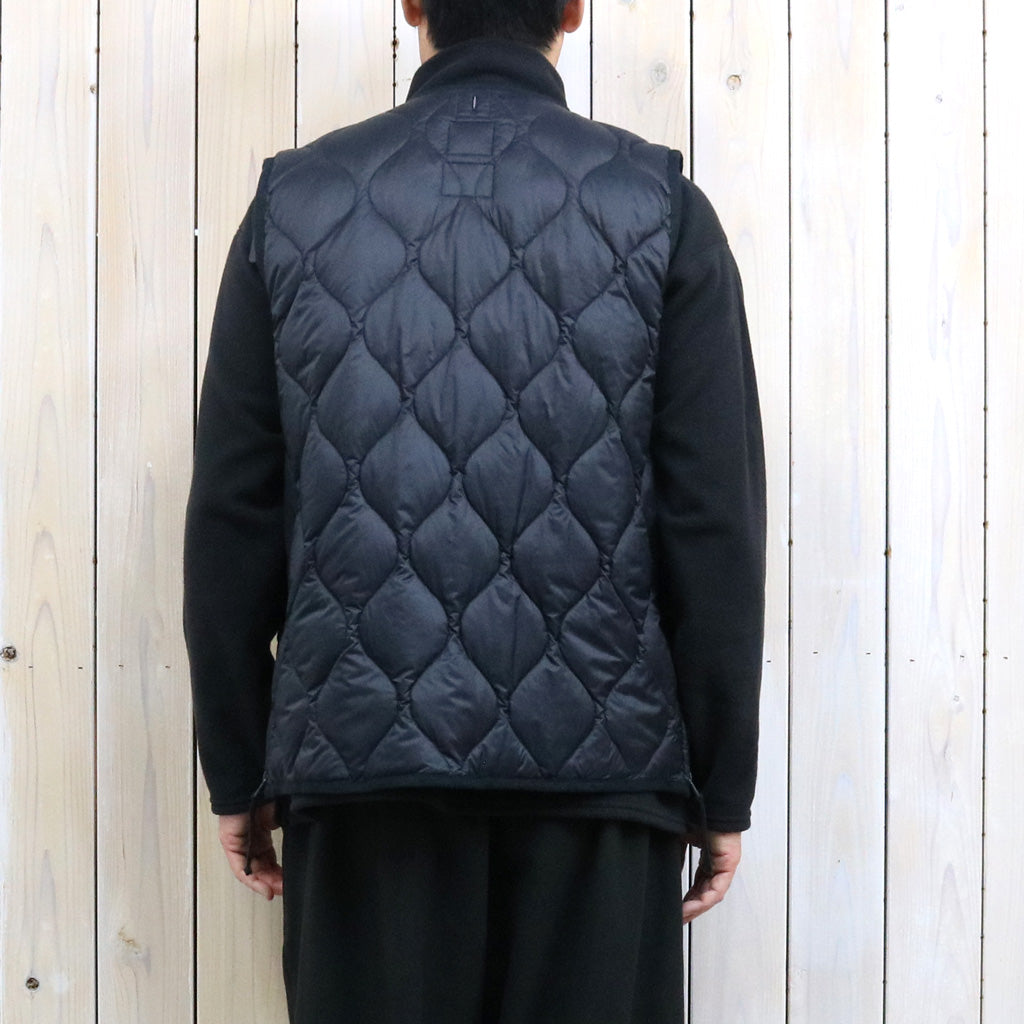 TAION : MILITARY V NECK W-ZIP DOWN VEST-SOFT SHELL (BLACK)