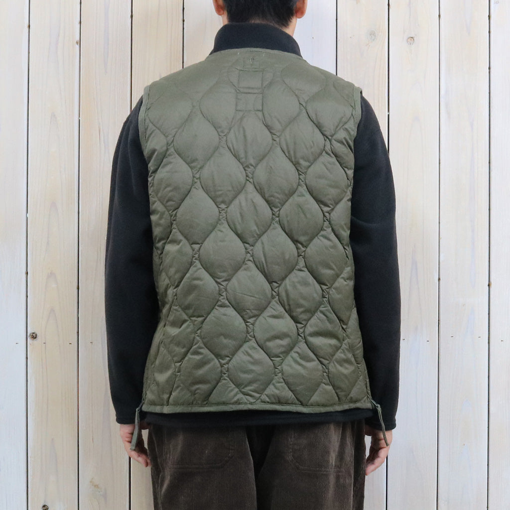 TAION : MILITARY V NECK W-ZIP DOWN VEST-SOFT SHELL (DARK OLIVE)
