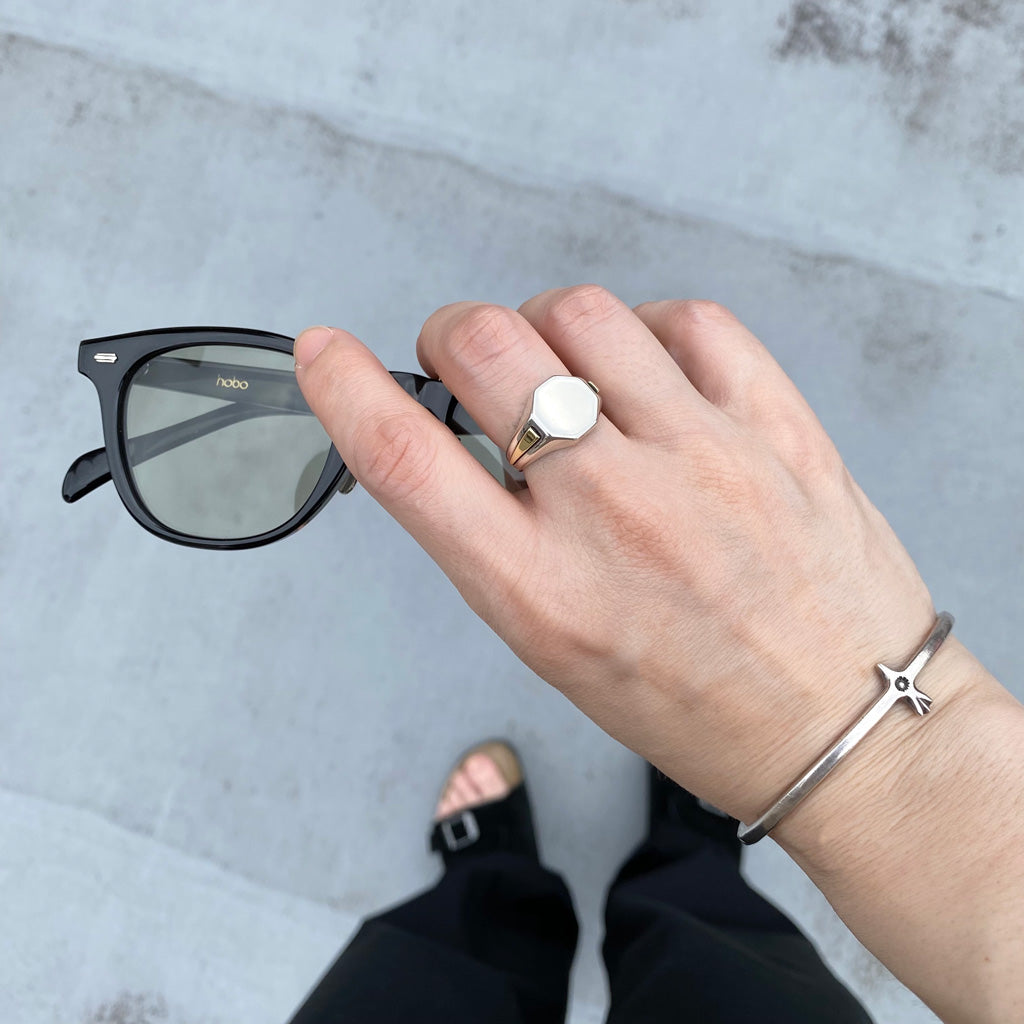 hobo : Signet Ring 925 Silver with Brass