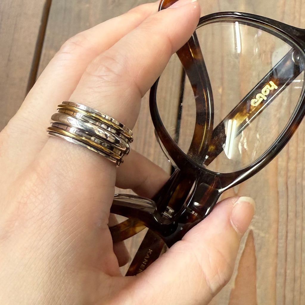 hobo : Straight Line Ring 925 Silver with Brass