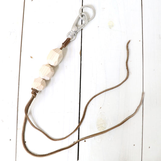 hobo : Geometric Wood Beads Key Ring with Brass