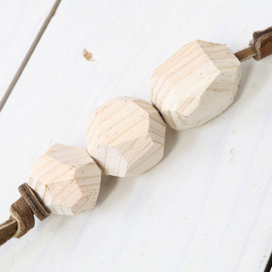 hobo : Geometric Wood Beads Key Ring with Brass