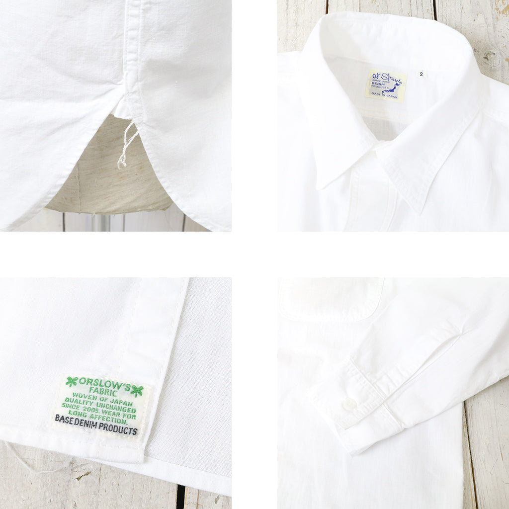 orSlow : RELAX FIT WHITE CHAMBRAY WORK SHIRT (WHITE)