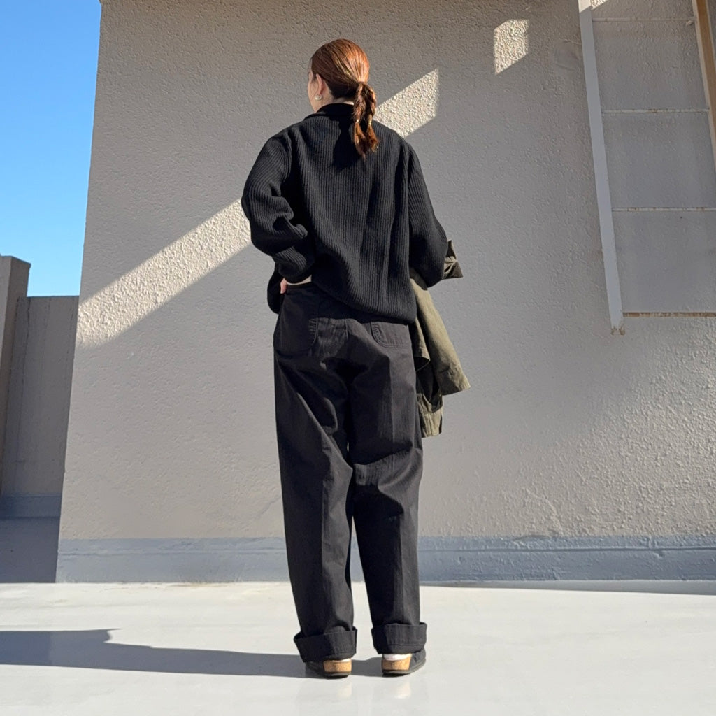 orSlow : U.S. NAVY WIDE-FIT UTILITY PANTS (BLACK) (01-5212-61)