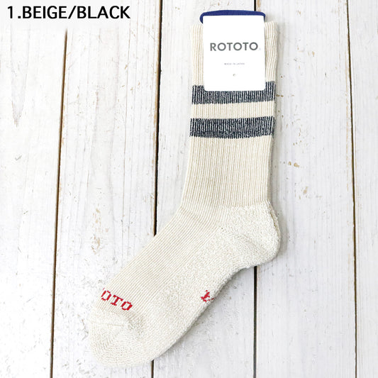 ROTOTO : PILE STRIPE MARL SOCKS