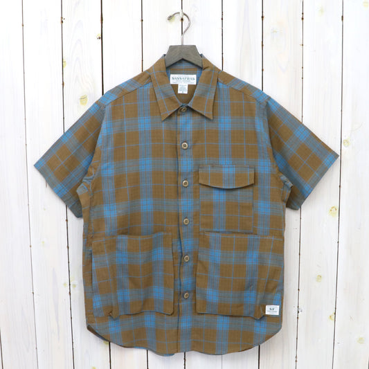 SASSAFRAS『DIGS CREW HALF 1/2(DOBBY TARTAN CHECK)』(BROWN)