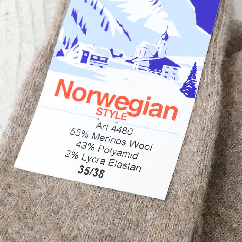 NORWEGIAN STYLE : WOOL RIB SOCKS#4480