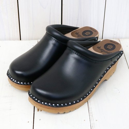 Troentorp : Swedish Clog-Plain Toe/Smooth (Black/Natural)