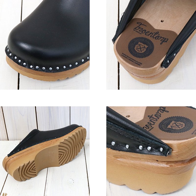 Troentorp : Swedish Clog-Plain Toe/Smooth (Black/Natural)