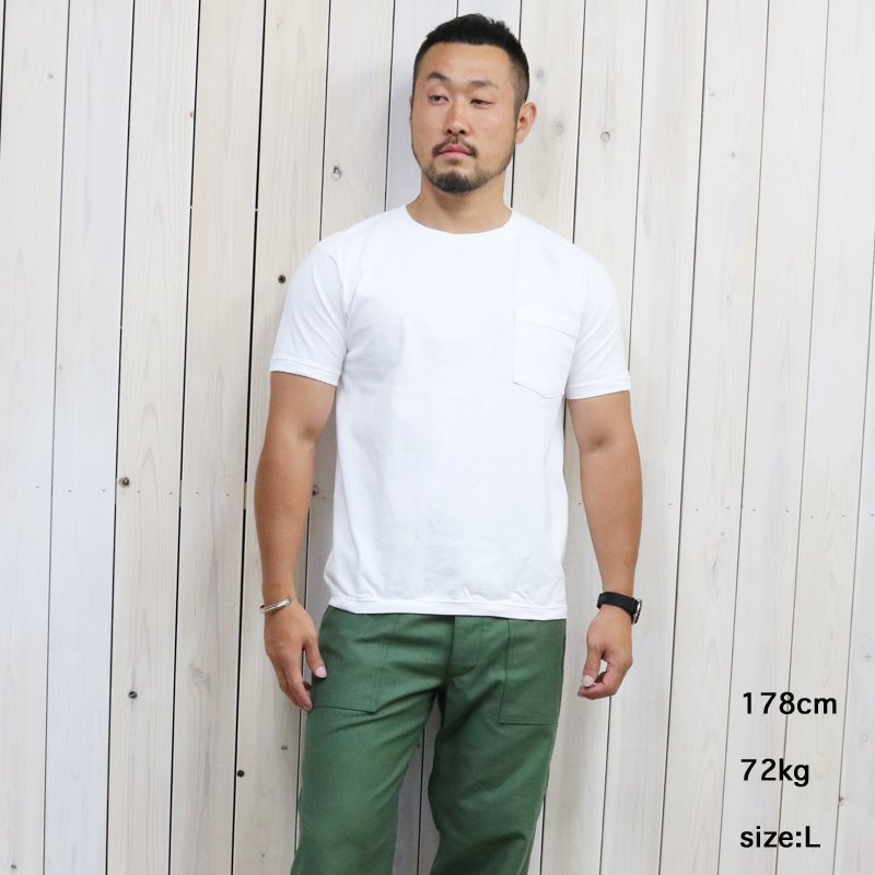 Goodwear : CREW-NECK S/S POCKET-T with CUFF AND HEM RIB