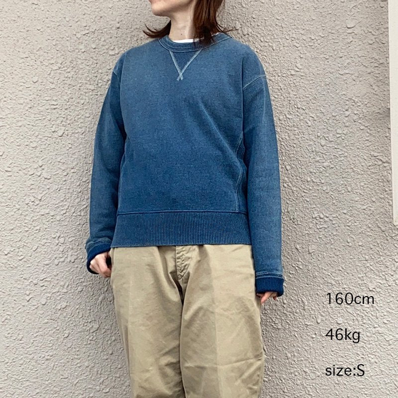 Double RL : INDIGO FRENCH TERRY SWEATSHIRT (WASHED BLUE INDIGO)