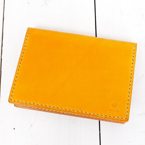 【SALE50%OFF】MOTO : CA1D 手染めカードケース (Yellow)