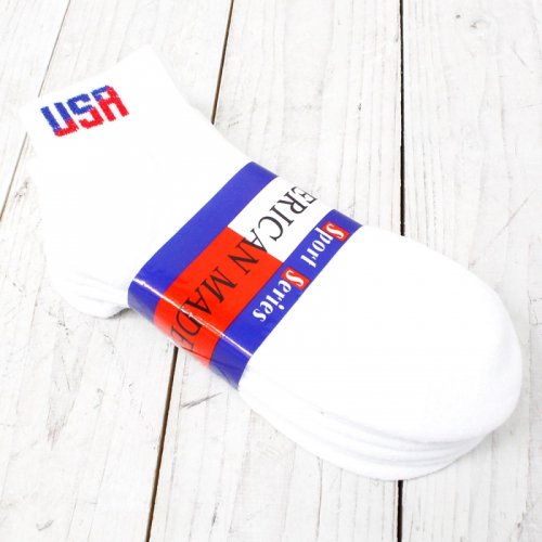 AWS : USA QUARTER 3P SOCKS (WHITE)