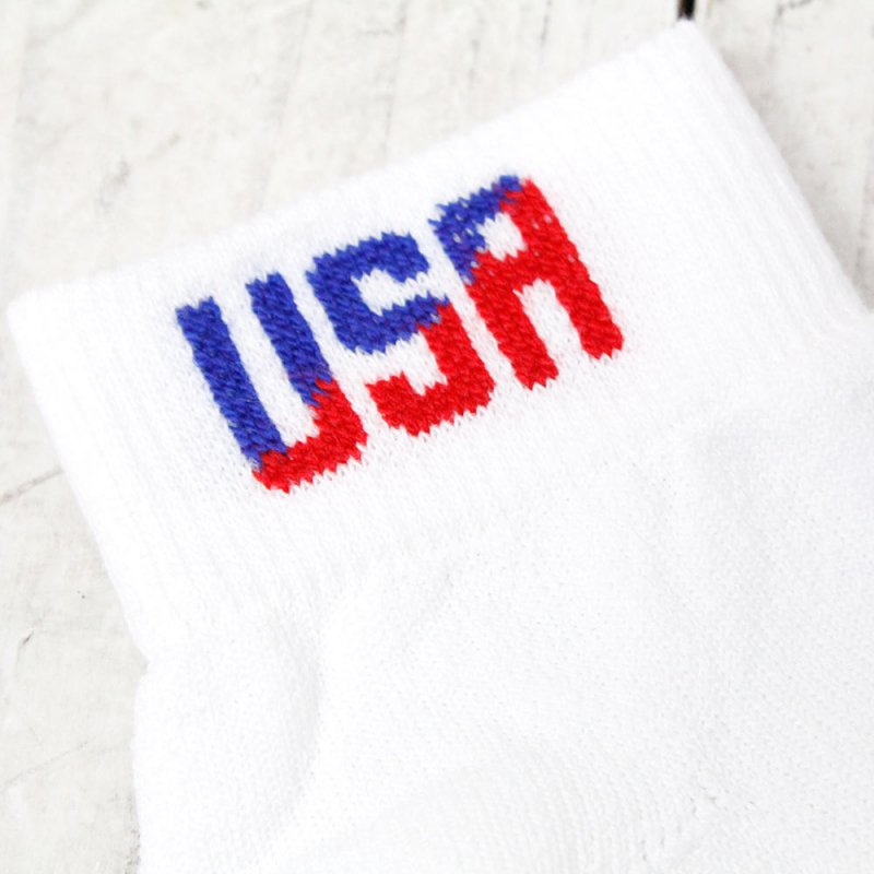 AWS : USA QUARTER 3P SOCKS (WHITE)