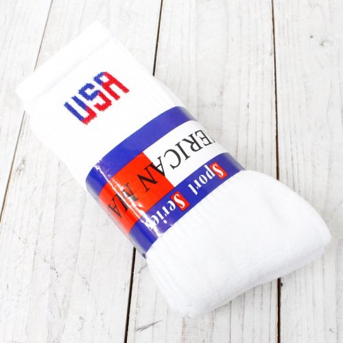 AWS : USA CREW 3P SOCKS (WHITE)