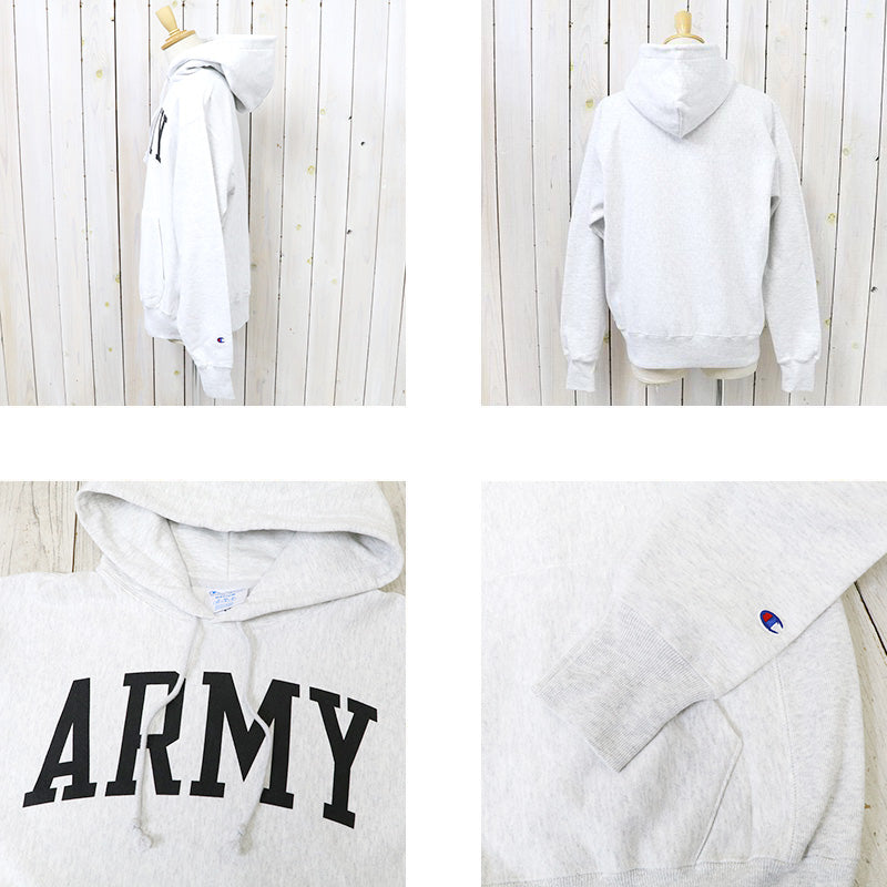 Champion『ARMY BLACK KNIGHTS CHAMPION TEAM ARCH REVERSE WEAVE PULLOVER HOODIE』(HEATHER GREY)