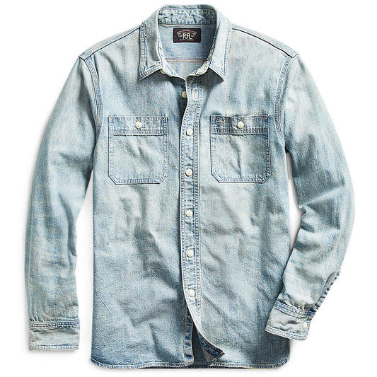Double RL : INDIGO DENIM WORK SHIRT (MEDIUM WASH)