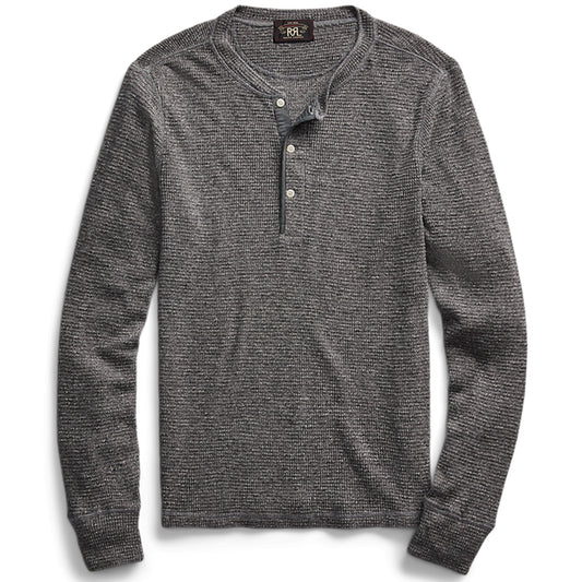 Double RL『WAFFLE-KNIT HENLEY SHIRT』(GREY)