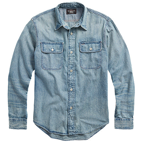 Double RL : INDIGO DENIM WORK SHIRT (CLEARFIELD WASH)