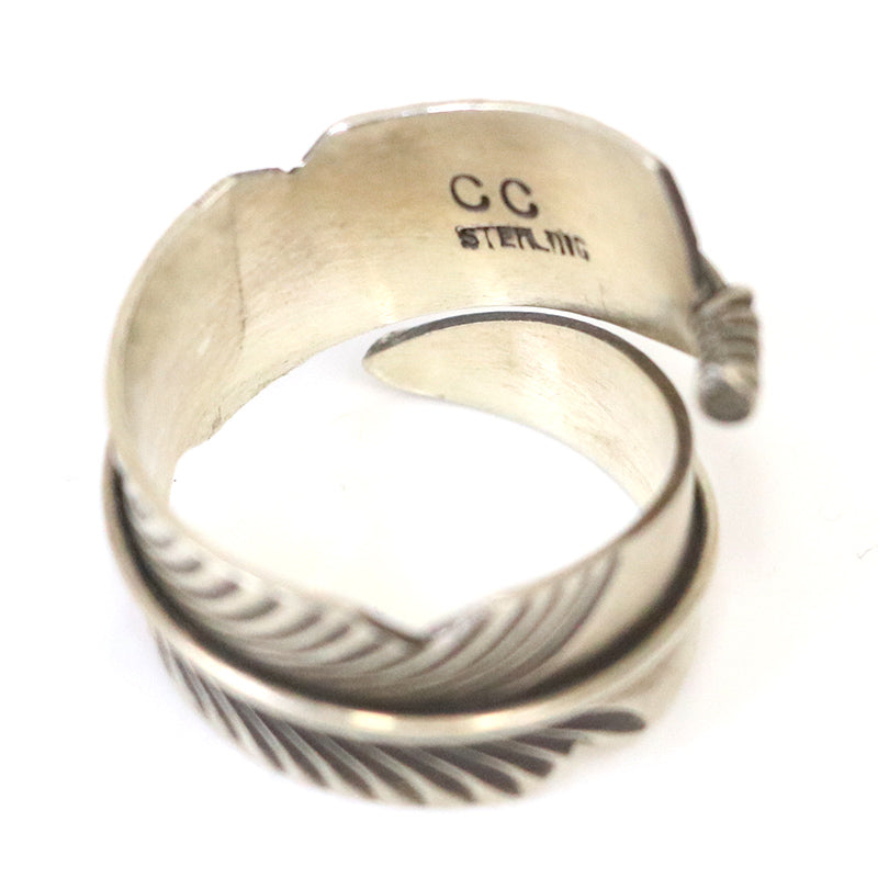 Indian Jewelry : Navajo Chris Charley Feather Ring Type-B