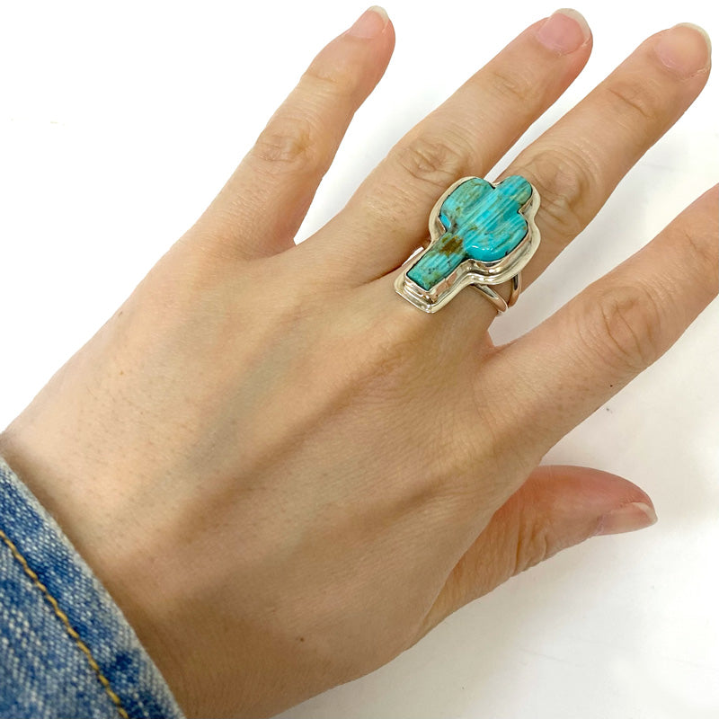 Indian Jewelry : Navajo Rita Dawes Cactus Ring