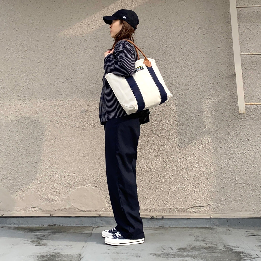 L.L.Bean『Leather Handle Katahdin Boat and Tote Bag』(Natural/Blue)