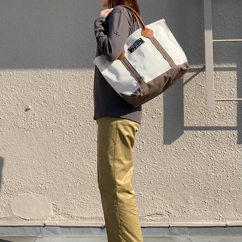 L.L.Bean『Leather Handle Katahdin Boat and Tote Bag』(Natural/Fossil Brown)