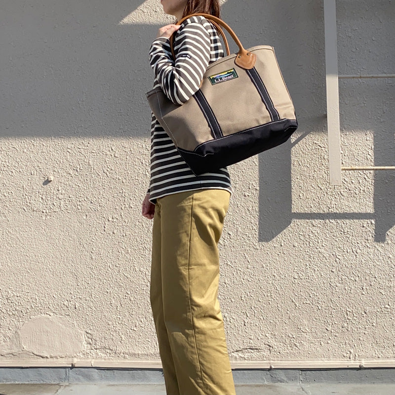 L.L.Bean『Leather Handle Katahdin Boat and Tote Bag』(Dark Cement/Black)