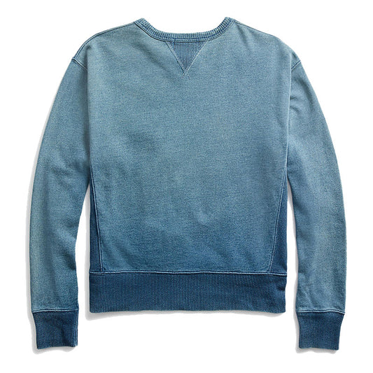 Double RL : INDIGO FRENCH TERRY SWEATSHIRT (WASHED BLUE INDIGO)