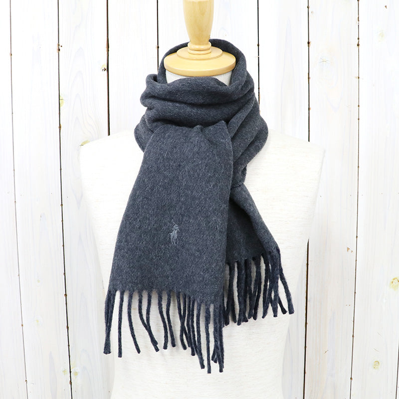 POLO RALPH LAUREN『リバーシブル ウールブレンド スカーフ』(NAVY/GRAY)