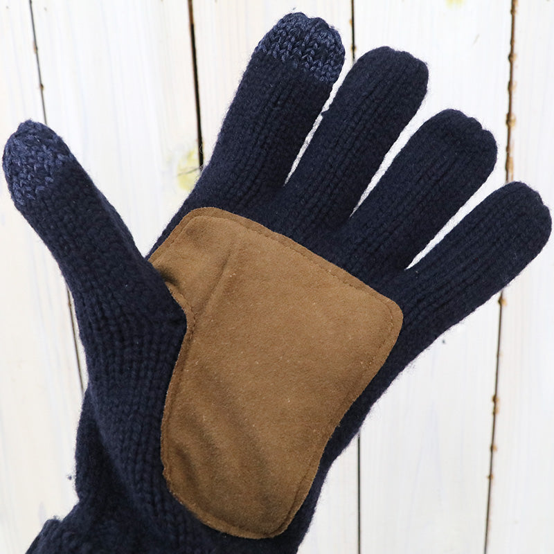 POLO RALPH LAUREN『SIGNATURE MERINO TOUGH GLOVES W/LEATHER PATCH』(Hunter Navy)