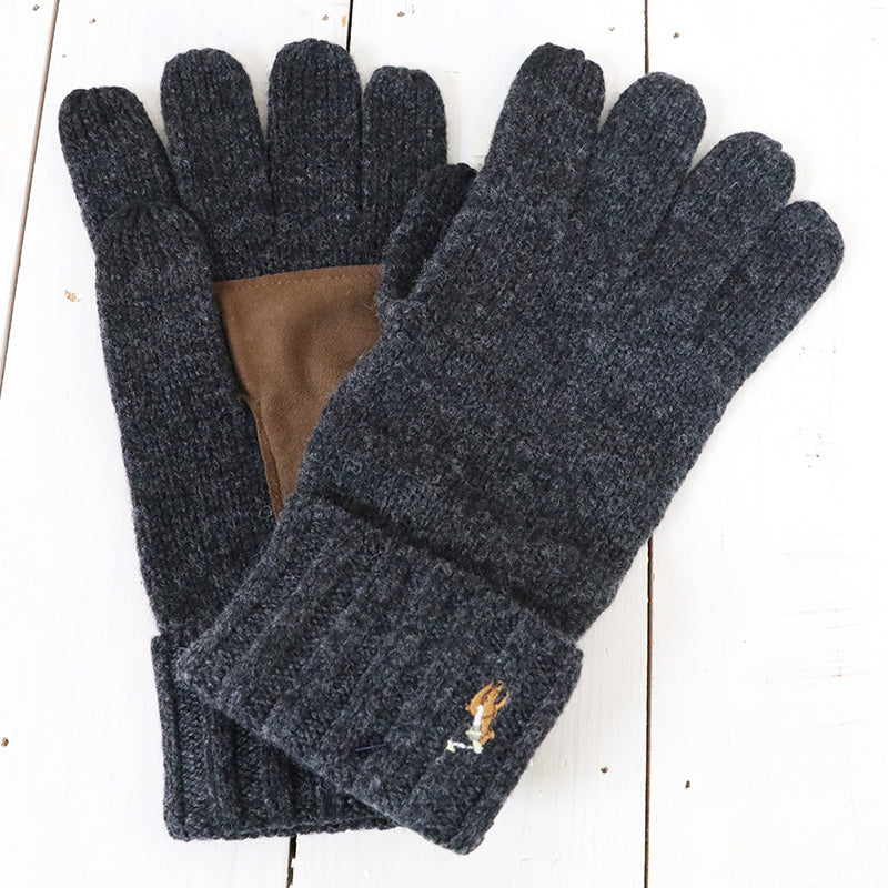 POLO RALPH LAUREN『SIGNATURE MERINO TOUGH GLOVES W/LEATHER PATCH』(Charcoal)