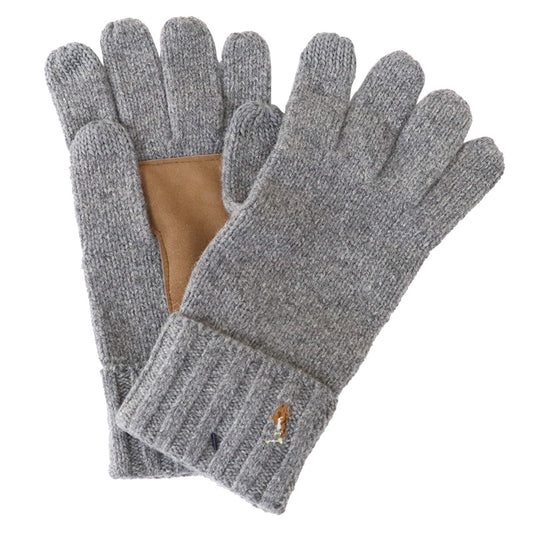 【SALE30%OFF】POLO RALPH LAUREN『SIGNATURE MERINO TOUGH GLOVES W/LEATHER PATCH』(Fawn Grey Heather)