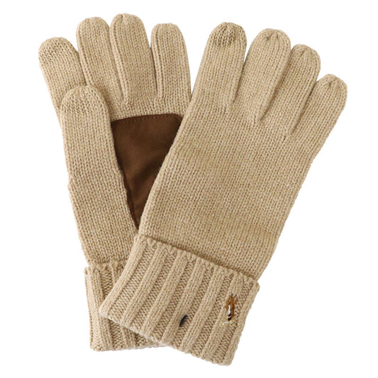 【SALE30%OFF】POLO RALPH LAUREN『SIGNATURE MERINO TOUGH GLOVES W/LEATHER PATCH』(Classic Camel)