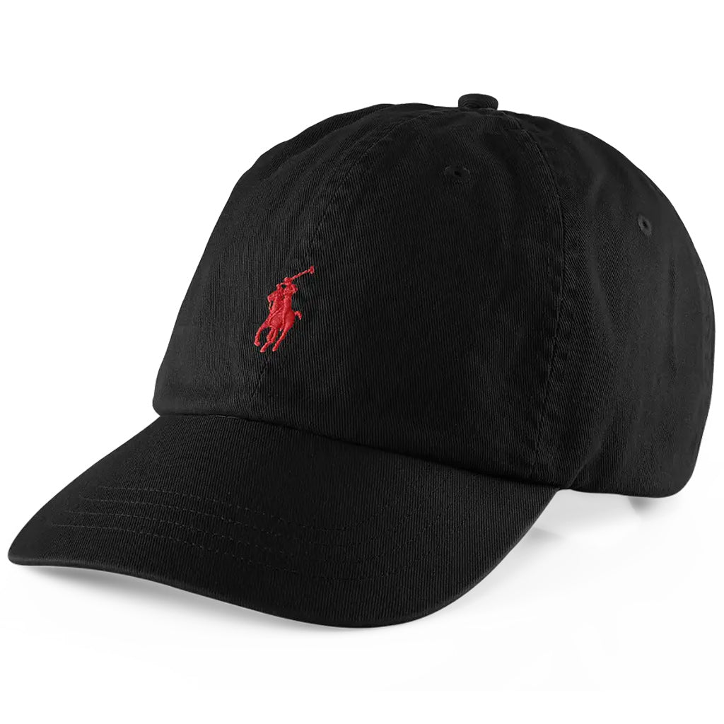 POLO RALPH LAUREN『コットン チノ ベースボール キャップ』(BLACK/RED)