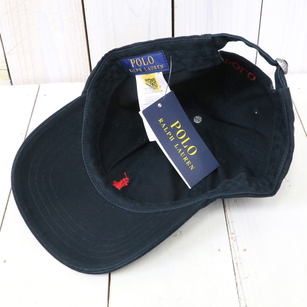 POLO RALPH LAUREN『コットン チノ ベースボール キャップ』(BLACK/RED)