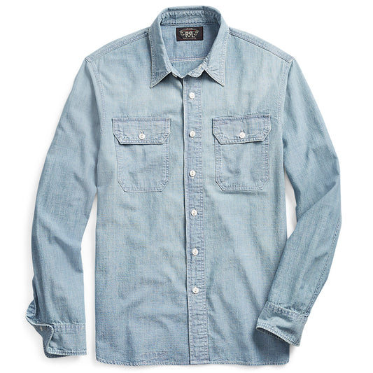Double RL : INDIGO CHAMBRAY WORK SHIRT (MEDIUM WASH)