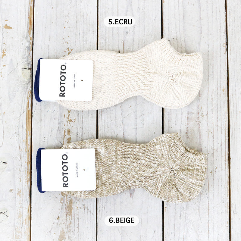 ROTOTO『LOW GAUGE SLUB SOCKS SHORT』