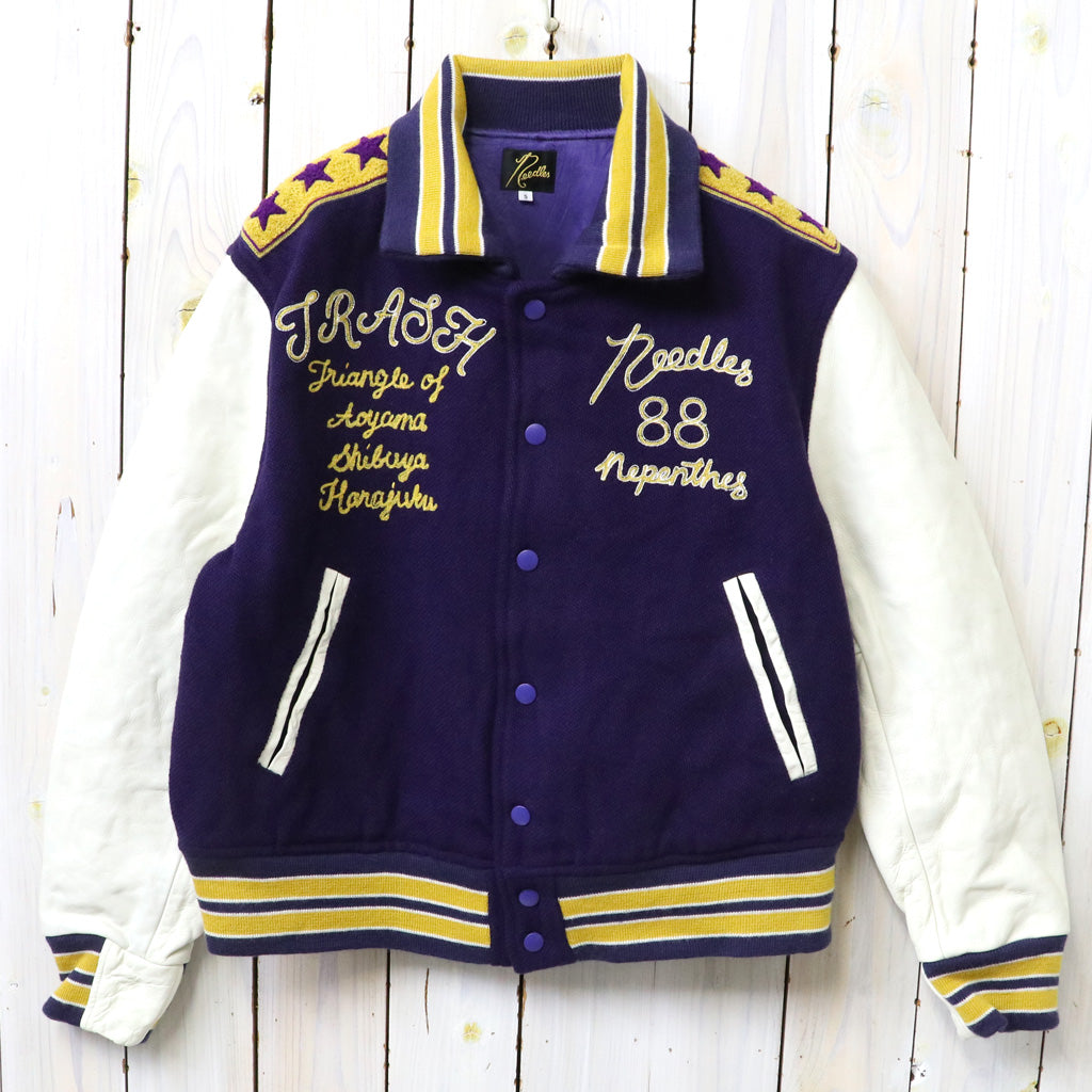 『Needles』Lettered Jacket-Wool Melton (Purple)