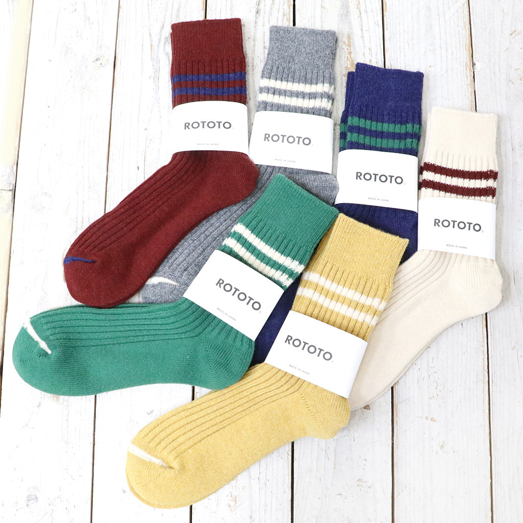『ROTOTO』RAFFY SWAET SOCKS “ZIG ZAG”,MERINO LAMBS WOOL STRIPE SOCKS,PILE LEOPARD CREW SOCKS,PILE CAMO CREW SOCKS,DOUBLE FACE CREW SOCKS