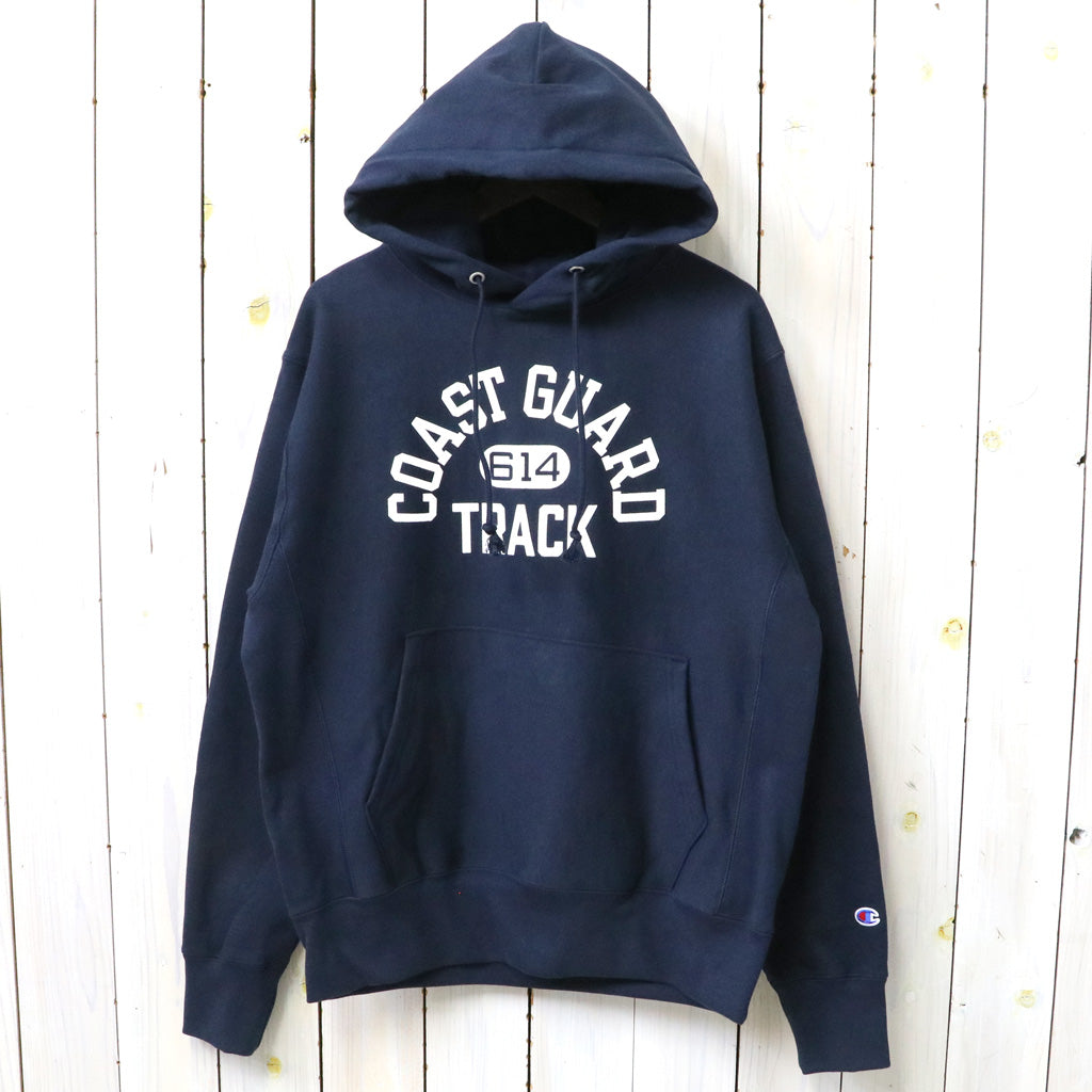 『Champion』COAST GUARD TRACK REVERSEWEAVE HOODIE (NAVY)