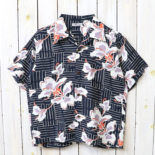『SUN SURF』S/S RAYON HAWAIIAN SHIRT-WHITE GINGER (BLACK)