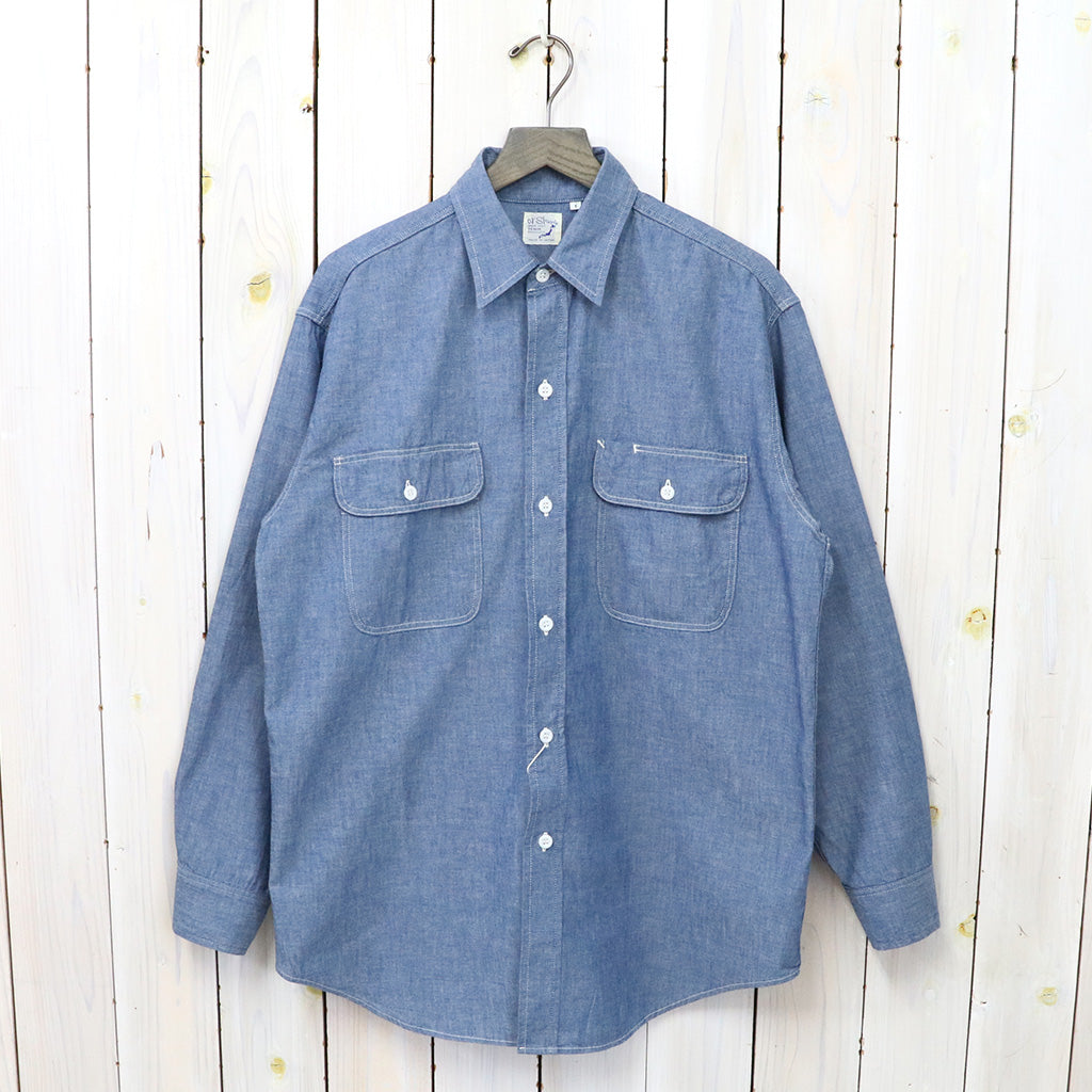 『orSlow』CHAMBRAY WORK SHIRT,SLIM FIT WORK SHIRT