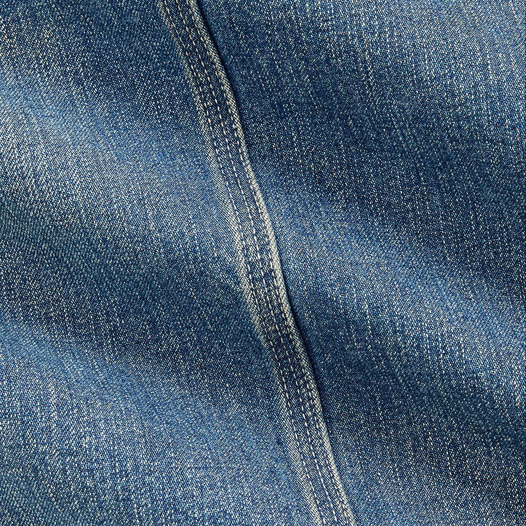 Double RL : CORDUROY-COLLAR INDIGO DENIM JACKET (BLUE)