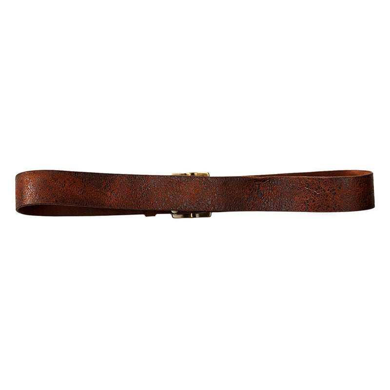 Double RL : DISTRESSED LEATHER BELT (DISTRESSED TAN)