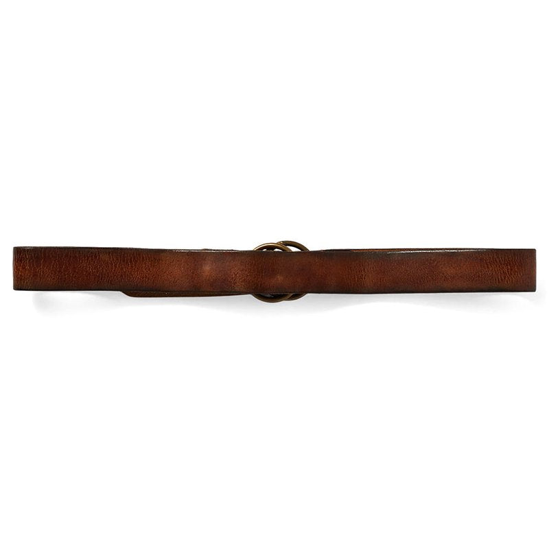 Double RL : DISTRESSED LEATHER BELT (VINTAGE BROWN)