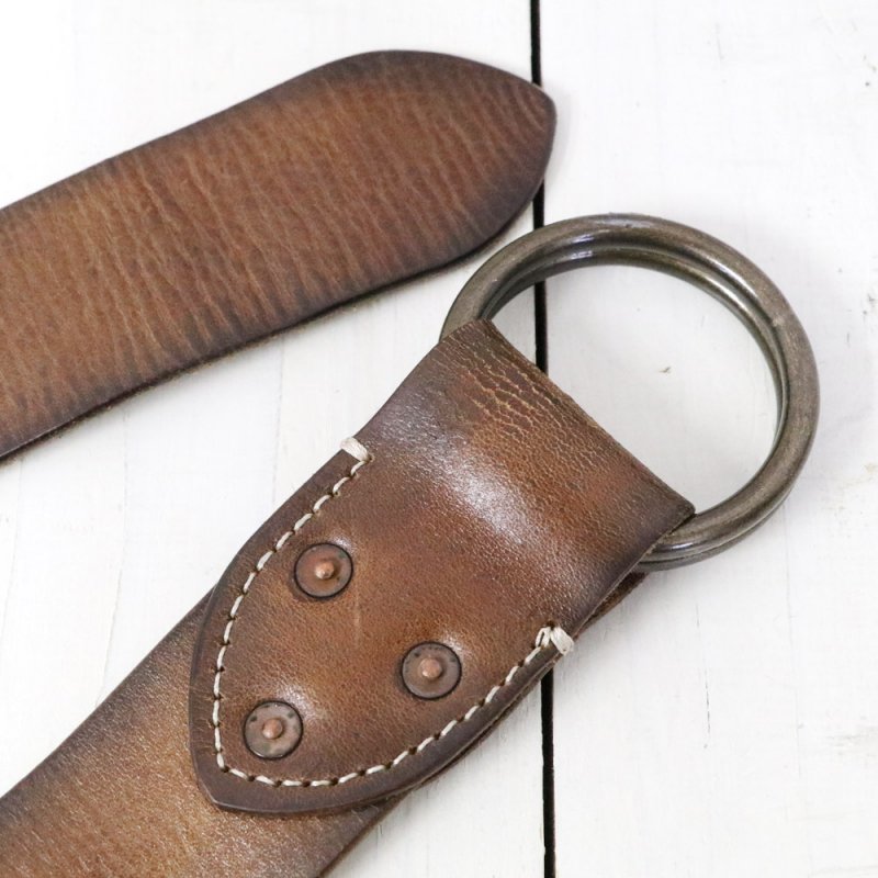 Double RL : DISTRESSED LEATHER BELT (VINTAGE BROWN)