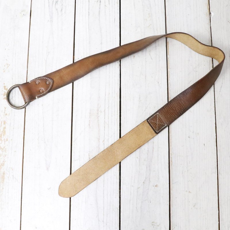 Double RL : DISTRESSED LEATHER BELT (VINTAGE BROWN)
